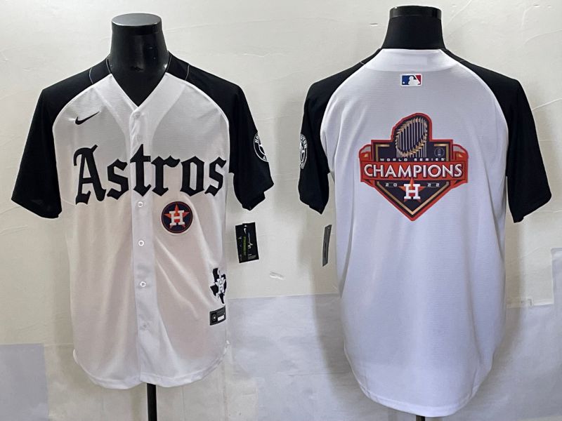 Men 2025 Houston Astros Blank White Black Five generations Joint Name Nike MLB Jersey style 27->houston astros->MLB Jersey